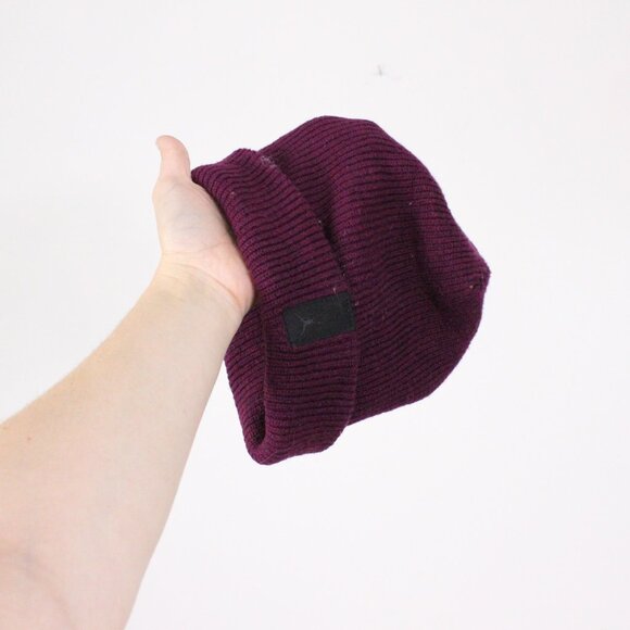 *Jordan Wine Purple Ribbed Beanie - Picture 1 of 1